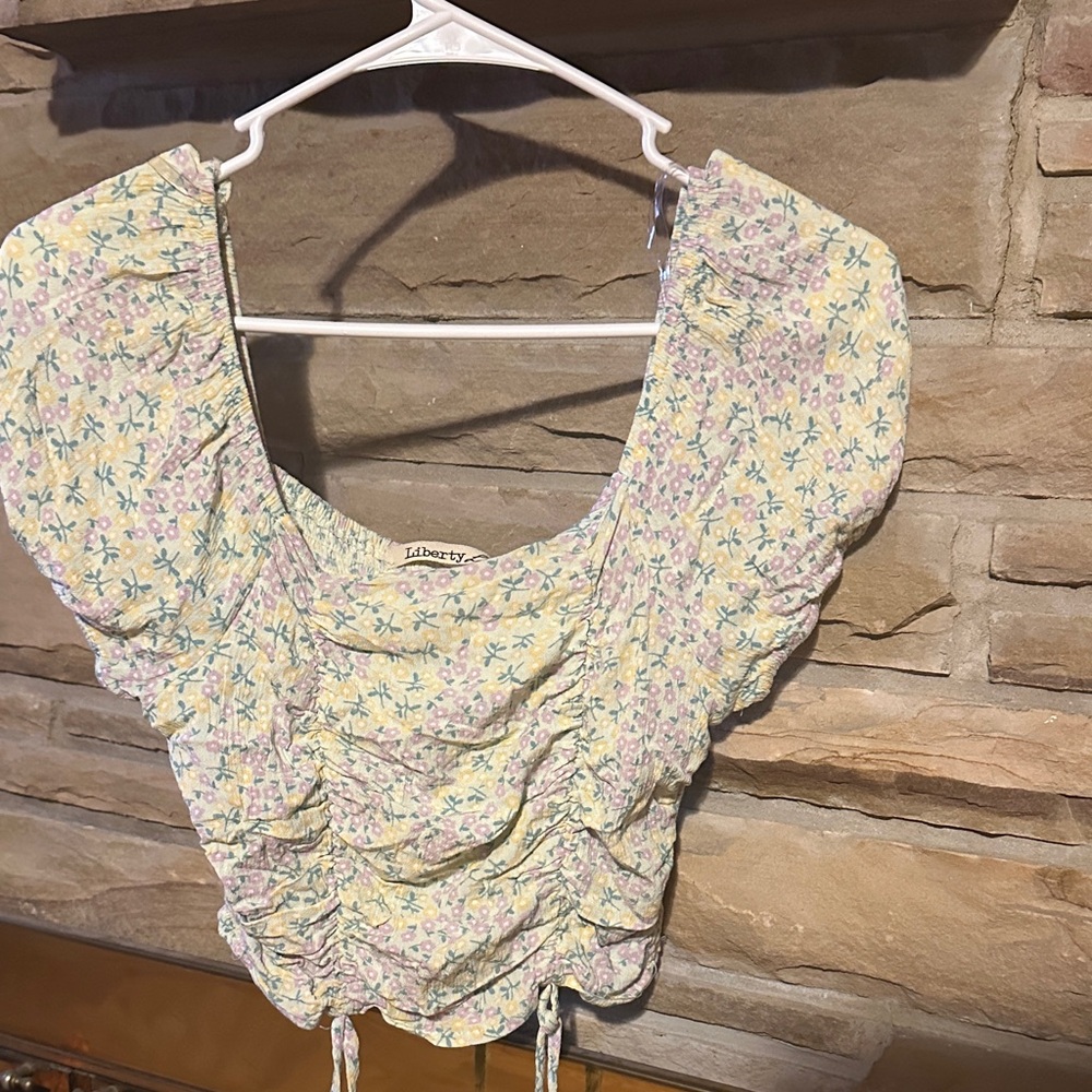 Liberty Pastel Floral Women's Blouse - Yellow and Purple